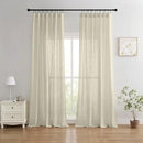 Joydeco Linen Curtains 96 inches Long 2 Panels Set,Light Filtering Curtains for Living Room Bedroom, Window Long Drapes with Rod Pockets Back Tab (W52 x L96 Inch, Natural) by CozyNest Decor