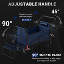 LEVELEVE Heavy Duty Folding Wagon - 2-in-1 Collapsible Cart, 400lb Capacity, All-Terrain Wheels w/Brakes & Side Pockets (Blue) by GreenHaven Gardens