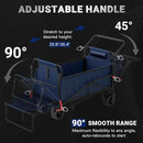 LEVELEVE Heavy Duty Folding Wagon - 2-in-1 Collapsible Cart, 650lb Capacity, All-Terrain Wheels w/Brakes & Side Pockets (Blue) by GreenHaven Gardens