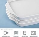 Dizada Large Serving Platter with Handles, 16" x 9" Porcelain Serving Tray, White Rectangular Platters for Entertaining & Serving Food, Serving Trays for Party, Appetizer, Charcuterie - Set of 3 by CozyNest Decor