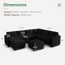 HONBAY Corduroy Sectional Couch with Storage U Shaped Sectional Sofa Modular Sectional Couches for Living Room, Black by CozyNest Decor