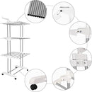 Bigzzia Clothes Drying Rack, Folding Stainless Steel Drying Rack Clothing Indoor Outdoor, Space-Saving, 4 Tier Laundry Drying Rack with Two Side Wings -Grey White by TinyTreasures Baby Boutique
