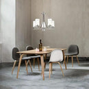 BONLICHT Traditional Chandelier Lighting 5 Light Brushed Nickel Modern Light Fixtures Hanging Pendant Lighting with Clear Glass Shade Classic Ceiling Lights for Kitchen Dining Room Living Room Island by CozyNest Decor