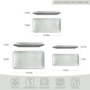 famiware Serving Platter, Rectangular 15.67/14.1/12.6inch Serving Dishes for Entertaining, Reactive Glaze, Stoneware Serving Trays for Party, Food, Turkey, Snack, Cheese, Ocean Series, Grey by CozyNest Decor