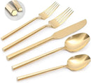 Gold 20 Piece Stainless Steel Silverware Set, Handle Flatware, Modern Mirror Finish Cutlery Set, Service for 4, Dishwasher Safe by CozyNest Decor