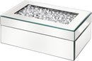 Luxury Mirrored Jewelry Box with Crushed Diamond - Glass Jewelry Box Organizer Storage for Women, Ring Holder Case for Dresser and Decorative by TinyTreasures Baby Boutique