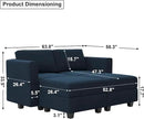 Belffin Modular Sectional Sofa with Reversible Chaise L Shaped Couch with Ottoman Modular Sofa Couch with Storage Blue by CozyNest Decor