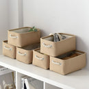 TheWarmHome Storage Basket for Organizing - Small 6 Pack 11.8x7.8x5.2 inch Fabric Storage Cubes with Cotton Rope Handle, Collapsible Storage Bins Baby Storage Toy Nursery (Beige) by TinyTreasures Baby Boutique