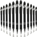 Ballpoint Pen with Stylus Tip, Soft Touch Click Metal Pen, 1.0mm Medium Point, Black Ink, 12 Count(Black) by TinyTreasures Baby Boutique