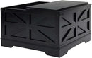Black Coffee Table with Storage, Cocktail Table with Hinged Lift Top, Farmhouse Square Wood Center Table with Large Hidden Storage Compartment for Living Room, Square Coffee Table, Metal Edges Decor by CozyNest Decor