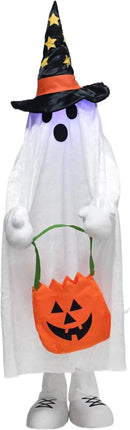 37" Front Porch Light up Halloween Ghost Figure Décor, Kit Standing Trick or Treat Indoor and Outdoor Decorations-Start by CozyNest Decor