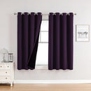 ChrisDowa 100% Blackout Curtains for Bedroom with Black Liner, 2 Thick Layers Total Blackout Thermal Insulated Grommet Window Curtains 2 Panels Set (Royal Purple, 52 x 54 Inch) by TinyTreasures Baby Boutique