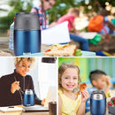 Insulated Thermo Food Jar for Hot & Cold Food for Kids Adult, 17&24 oz Soup Thermal Hot Food Containers for Lunch, Triple Layer Insulation Stainless Steel Food Jar with Spoon (2 Pack Blue) by TinyTreasures Baby Boutique