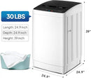 ROVSUN 30LBS Washing Machine, Full-Automatic Portable Washer with Stainless Steel Drum, Electric Laundry Machine, 110V Washer and Spin Dryer Combo with Drain Pump for Home, Apartment, Dorm by CozyNest Decor