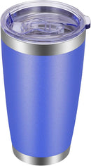 VEGOND 20oz Tumbler with Lid and Straw Stainless Steel Tumbler Cup Vacuum Insulated Double Wall Travel Coffee Mug Powder Coated Coffee Cup (Bluish Violet 1 Pack) by TinyTreasures Baby Boutique