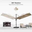 PURPLE LEAF 9 Feet Patio Umbrella Square Cantilever Umbrella Outdoor with 360° Rotation and Aluminum Offset Hanging for Pool Deck Garden Backyard, Beige by GreenHaven Gardens