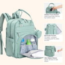 BabbleRoo Diaper Bag Backpack - Baby Essentials Travel Bag - Multi Function Waterproof Diaper Bag, Travel Essentials Baby Bag with Changing Pad, Stroller Straps & Pacifier Case – Unisex, Sage Green by TinyTreasures Baby Boutique