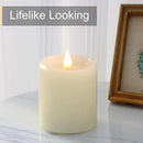 Flameless Candles Battery Operated with Remote Timer, 3D Moving Flame Flickering, Last 600+ Hours Battery Candles, Set of 3 Ivory Real Wax Electric LED Candle, 3" x 3" by CozyNest Decor
