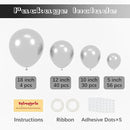 130pcs Metallic Silver Balloons Different Sizes 18" 12" 10" 5" Chrome Silver Balloon Garland Arch Kit for Graduation Birthday Baby Shower Wedding Anniversary New Year Party Decorations by CozyNest Decor