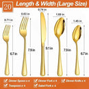 20 Pcs Gold Silverware Set for 4 with Simple Striped Handle Design, Food Grade Stainless Steel Flatware Set, Eating Utensils Sets Include Fork/Knife/Spoon, Cutlery Set, Dishwasher Safe by CozyNest Decor