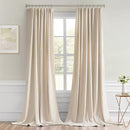 MIULEE Back Tab Cream Beige Curtains 105 Inch Long 2 Panels Set for Living Room Bedroom, Ivory Rod Pocket/Pinch Pleated Light Blocking Thermal Insulated Room Darkening Floor to Ceiling Blackout Drapes by TinyTreasures Baby Boutique