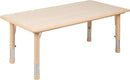 EMMA + OLIVER 23.625" W x 47.25" L Rectangle Natural Plastic Activity Table Set with 6 Chairs by CozyNest Decor