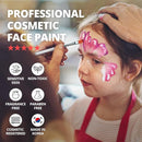 Grida Face Painting Kit for Kids - Grida Professional Party Kit Night Pack with 12 Skin-Safe, Vegan, Cruelty-Free, 2 Art Brushes, 1 Palette - Easy-Remove Face Paint & Glow in Dark Effect by TinyTreasures Baby Boutique