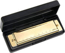UPINS 4PCS Key of C 10 Hole 10 Tones Titanium Color Harmonica with Case for Beginner(Gold, Silvery, Black, Red) by TinyTreasures Baby Boutique