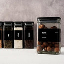 27 oz Glass Storage Jars with Bamboo Lid, set of 6, glass canisters with airtight lids, Clear jars with lids for Cookie, Candy, Tea, Coffee Bean and Rice, Black by CozyNest Decor