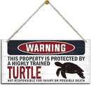 Warning Sign, Turtle Warning Wood Plaque Sign, Funny Door Signs, Decorative Wood Hanging Suspension Plaque, Farmhouse Wooden Wall Decor, Outdoor Hanging Wooden Signs by CozyNest Decor
