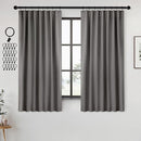 ANRODUO Back Tab Blackout Curtains for Bedroom Living Room, Rod Pocket Pinch Pleated Thermal Insulated Room Darkening Curtains 36 Inches Long 2 Panels, Grey, 42 x 36 Inch by TinyTreasures Baby Boutique