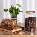 Large Glass Jar with Airtight Lid Set of 2 93 FL OZ(2750ml) glass canister set, Glass Food Containers Wooden Lid Suit for Kitchen Pantry for Flour, Tea, Coffee Beans, Sugar, Cookies(8.8 inch high) by CozyNest Decor