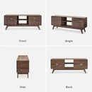 mopio Ensley TV Stand, Mid Century Modern for 55/60/65 inch TV, Farmhouse TV Stand, Entertainment Center with Storage, TV and Media Consol for Living Room (Walnut, 59" Tall) by CozyNest Decor