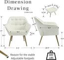 Beige Velvet Accent Chair with Ottoman ，Modern Reading Chair with Ottoman Set, Comfy Fuzzy Armchair Living Room Chair Lounge Chair with Metal Legs for Small Spaces Bedroom Apartment by CozyNest Decor