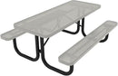 Coated Outdoor Furniture Heavy-Duty Portable Outdoor Picnic Table, Thermoplastic Coated Punched Steel Commercial-Grade Patio Dining Furniture Made in America (6ft Rectangular, Grey) by GreenHaven Gardens