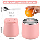 20oz Insulated Vacuum Food Jar with Buckle Lid,Soup Thermo for Hot Food Kids,Wide Mouth Leakproof Stainless Steel Lunch Container with Spoon-Pink by TinyTreasures Baby Boutique