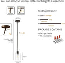 Oil Rubbed Bronze Pendant Lights Kitchen Island - Clear Glass Pendant Light Fixture Multiple Stems Rods 3 Units 12 Inch 3 Units 4 Inch (1 Pack Oil Rubbed Bronze Downrod) by CozyNest Decor