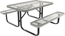Coated Outdoor Furniture Heavy-Duty Portable Outdoor Kids Table, Expanded Metal Kids Picnic Table, Commercial-Grade Picnic Table, Made in America (4ft Rectangular, Childrens, Gray) by GreenHaven Gardens