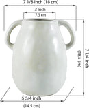 Kimdio White Ceramic Vase with 2 Handles, Modern Farmhouse Vases for Home Decor, Rustic Pottery Vase, Decorative Terracotta Flower Vase, Clay Small Vase, Centerpieces for Dining Table by GreenHaven Gardens