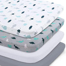 Graco Pack n Play Sheets Fitted 4-Pack | Mini Crib Sheets, Breathable Material, Grey by TinyTreasures Baby Boutique
