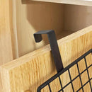LeleCAT Over Cabinet Door Basket with hook Grid Storage Basket, Kitchen Storage Organizer,Over Cabinet Door Organizer,Hanging it behind a door or on a railing, Small, BLack,2 Pack by CozyNest Decor