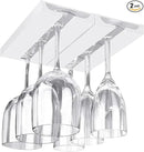 2 Pcs Wine Glass Holder Under Shelf or Cabinet Punch-free,Stemware Rack Glassware Drying Storage Hanger for Kitchen,Bar and Restaurant (White) by CozyNest Decor