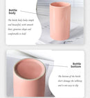 Pink Ceramic Toothbrush Holder, Tumbler Cups Reusable Toothbrush Mouthwash Cup,Makeup Brush Holder, Bathroom Counter Organizer(300ml) by CozyNest Decor