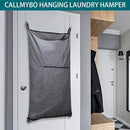 Hanging Laundry Hamper,Door Hanging Hamper with Width Opening, Over the Door Laundry bag with hooks, Laundry Collector and Over Door Storage Bag (36x22 Inch,Pop Grey) by CozyNest Decor