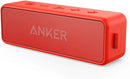 Anker SoundCore 2 Portable Bluetooth Speaker, Wireless, Enhanced Bass, 24-Hour Playtime, 66ft Range, IPX7 Water Resistant, Built-in Mic, Ideal for Travel, Compact and Easy to Use - Red by TinyTreasures Baby Boutique