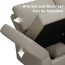 Belffin Modular Sectional Arm Chair Accent Chair with Storage Seat Single Club Chair for Apartment Velvet Grey by CozyNest Decor