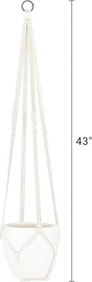 Dahey Macrame Plant Hanger Indoor Outdoor Hanging Planter Basket Large for up to 12" Pot Handmade Woven Cotton Rope Flower Pots Holder for Boho Home Decor, 43 Inch, Set of 2 by GreenHaven Gardens
