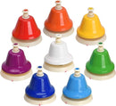 Facmogu Desk Bells, 8 Notes Diatonic Metal Hand Bells, Rainbow Music Bells, Musical Learning Teaching Percussion Instrument, Holiday Birthday Gift by TinyTreasures Baby Boutique