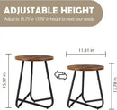 Indoor Plant Stand,Mid Century Wood Stand Plant Table,Modern Plant Stool for Outdoor,Metal Tall Holder for Flower Pots,Small Round Side End Table (Rustic Brown, 15 inch set of 2) by GreenHaven Gardens