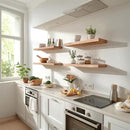Light Wood Floating Shelves for Wall Rustic Wall Shelves for Bedroom Set of 6 by CozyNest Decor
